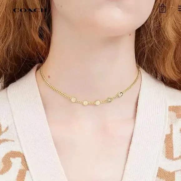 Coach Enamel Gold Chain Necklace Coach Letter
Charms NWT - Picture 2 of 10